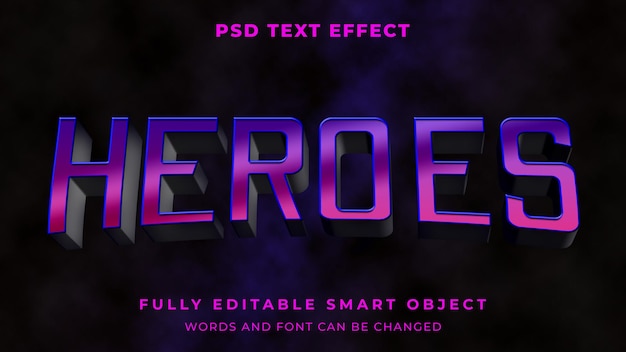 Efecto de texto editable Heroes esport gaming