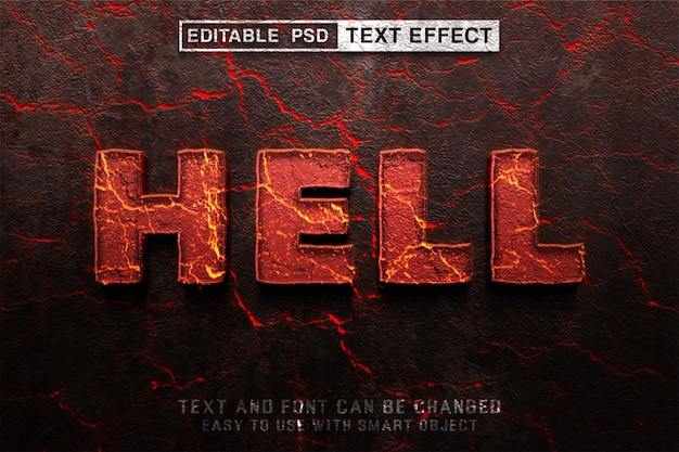 Efecto de texto editable infierno