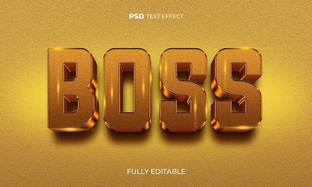 Efecto de texto editable jefe 3d