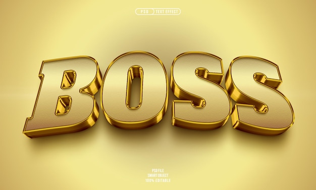 Efecto de texto editable jefe 3d