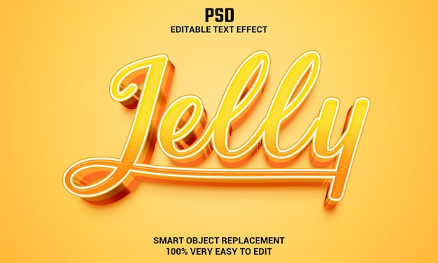 Efecto de texto editable Jelly 3d con fondo PSD Premium