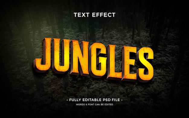 Efecto de texto editable en la jungla