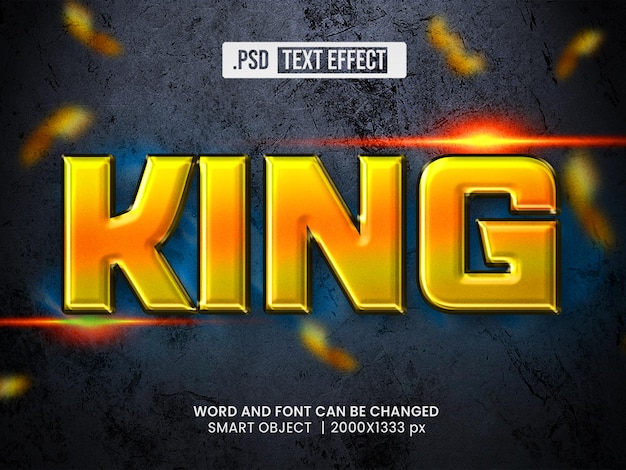 Efecto de texto editable King