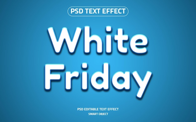 Efecto de texto editable del logo de viernes blanco