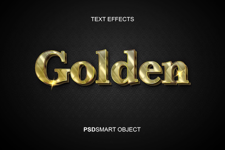 PSD efecto de texto editable de lujo estilo de texto 3d dorado
