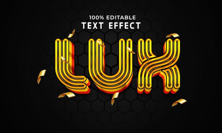 PSD efecto de texto editable lux 3d con fondo psd premium