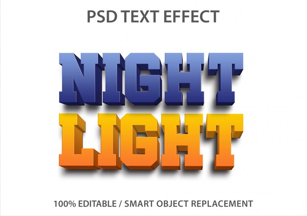 Efecto de texto editable Luz nocturna
