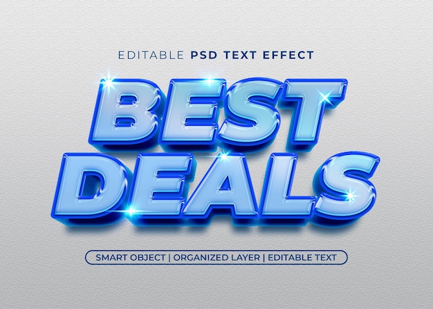 Efecto de texto editable de mejores ofertas