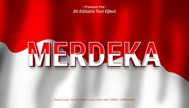 Efecto de texto editable Merdeka 3D