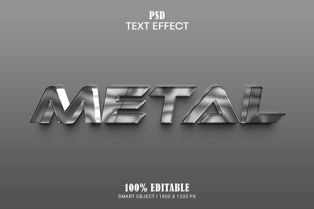 Efecto de texto editable de metal premium psd