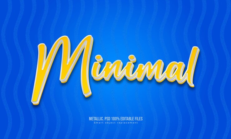 PSD efecto de texto editable mínimo 3d