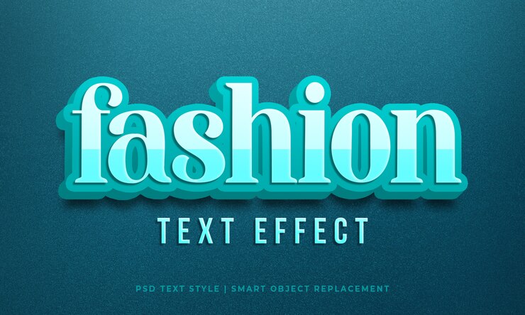 PSD efecto de texto editable, moda azul 3d texto estilo maqueta psd