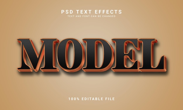 Efecto de texto editable modelo 3d