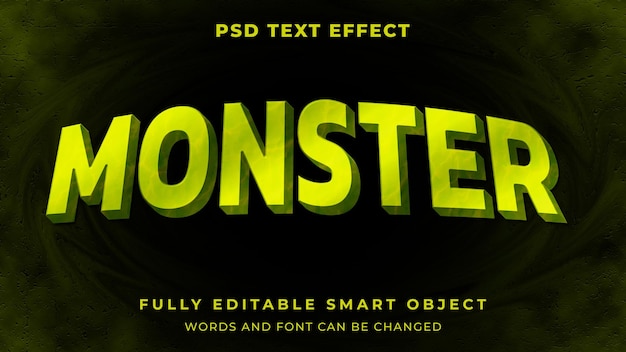 Efecto de texto editable monstruo zombie