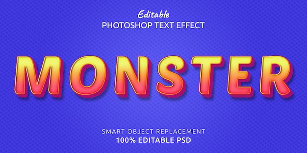 Efecto de texto editable monstruo