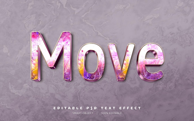 Efecto de texto editable mover estilo de texto