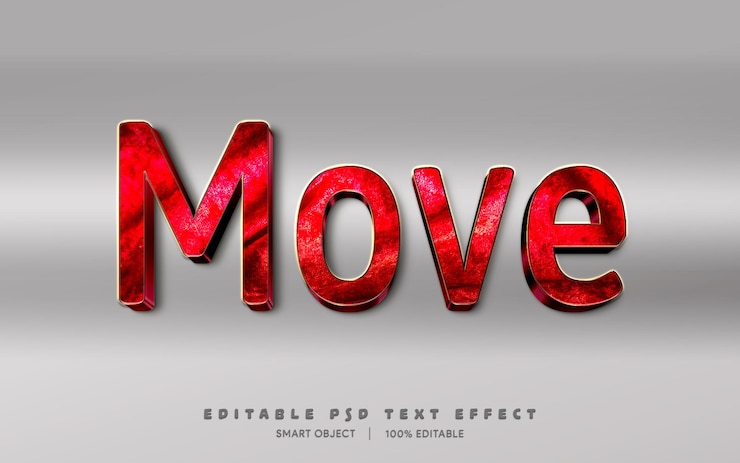 PSD efecto de texto editable mover estilo de texto