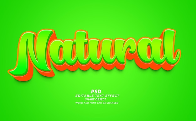 Efecto de texto editable de Nature PSD 3D