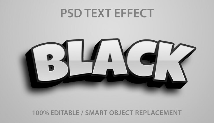 Efecto de texto editable negro
