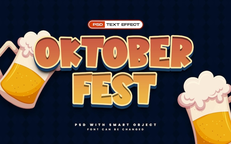 PSD efecto de texto editable para el oktoberfest