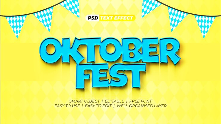 PSD efecto de texto editable para el oktoberfest