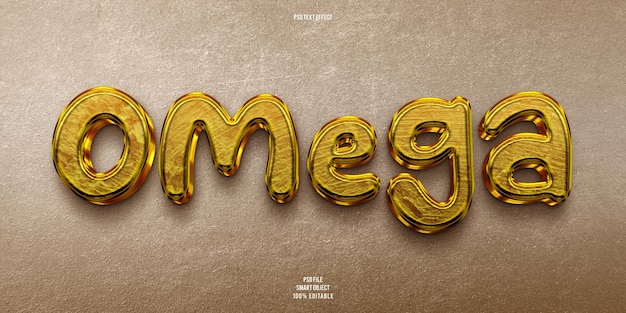 efecto de texto editable omega 3d