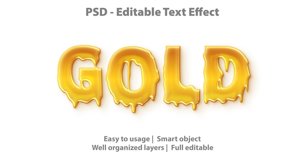 Efecto de texto editable oro