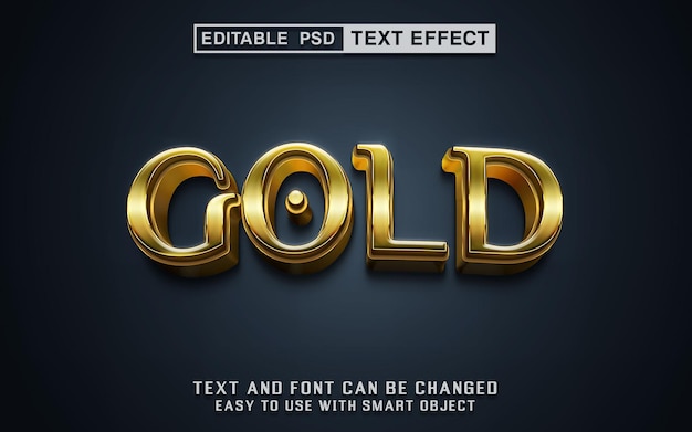 PSD efecto de texto editable en oro