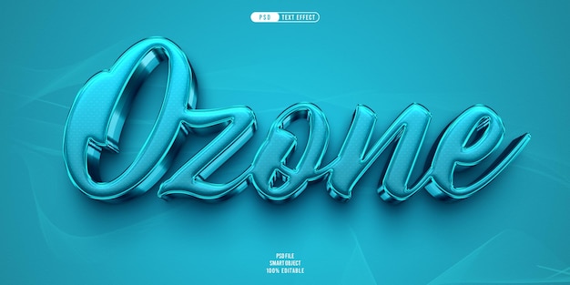 PSD efecto de texto editable en ozono 3d