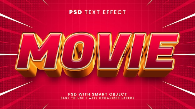 Efecto de texto editable de película con cine y mostrar estilo de texto.