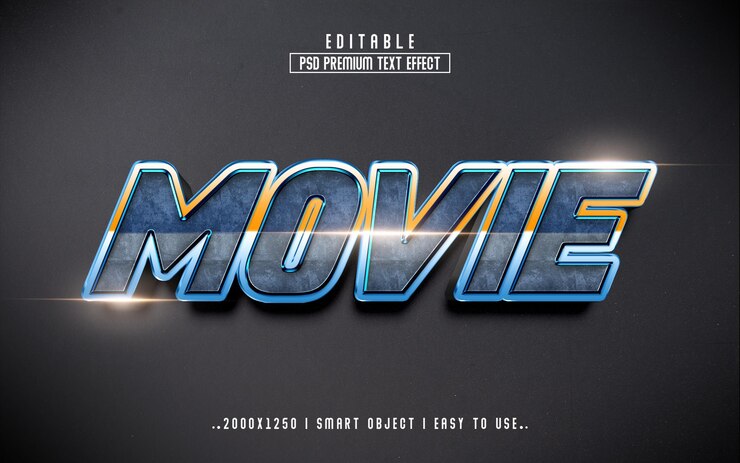 Efecto de texto editable para películas en 3D