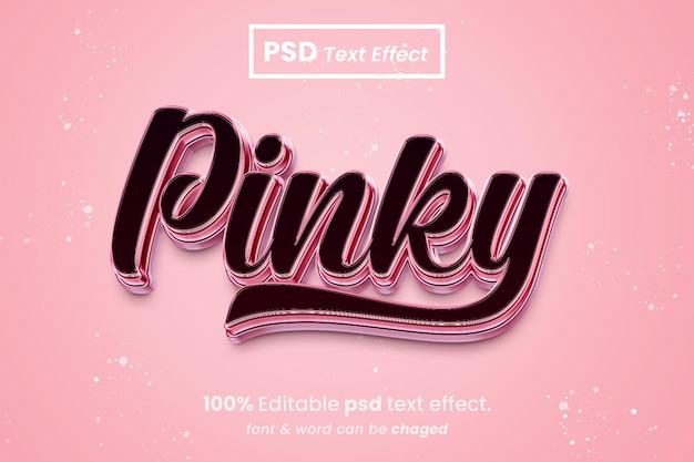 PSD efecto de texto editable pinky 3d