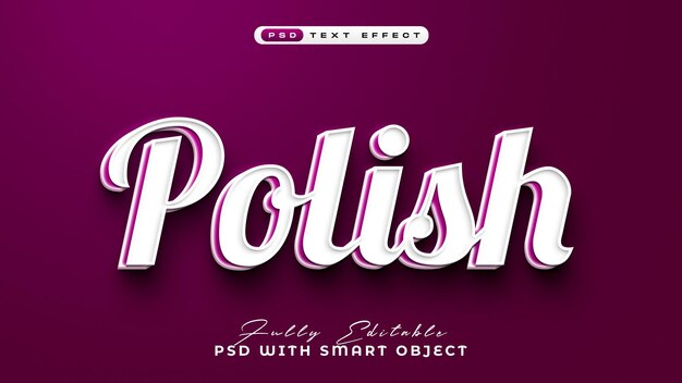 Efecto de texto editable en polaco en 3D