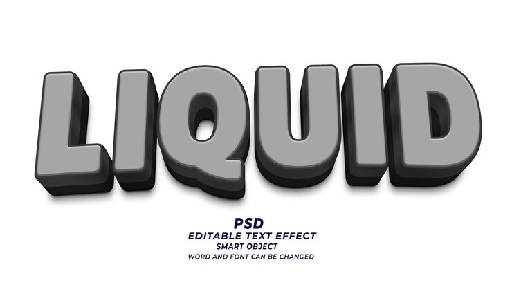 PSD efecto de texto editable psd 3d líquido