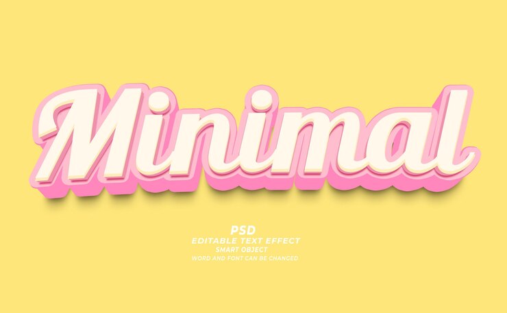 PSD efecto de texto editable psd 3d mínimo