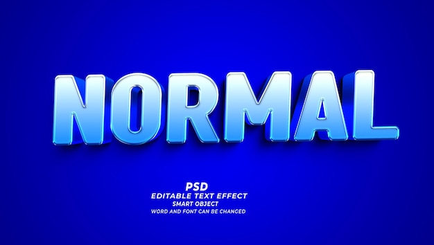 Efecto de texto editable PSD 3D normal