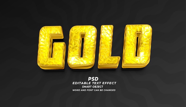 Efecto de texto editable en PSD 3D de oro