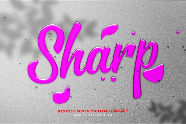 Efecto de texto editable de PSD Mango