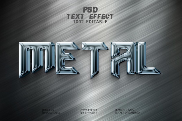 PSD efecto de texto editable psd metal