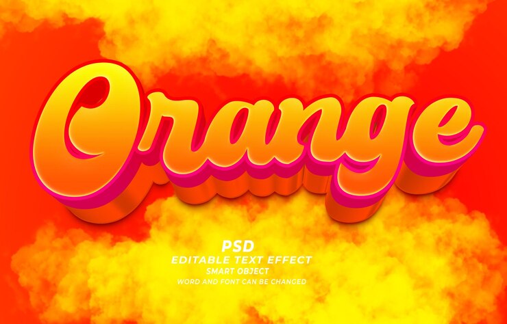 PSD efecto de texto editable psd naranja