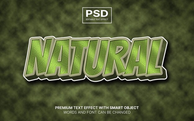 Efecto de texto editable psd natural