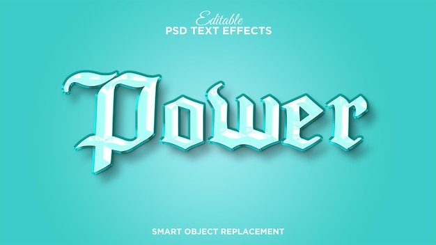 Efecto de texto editable de PSD Power 3D