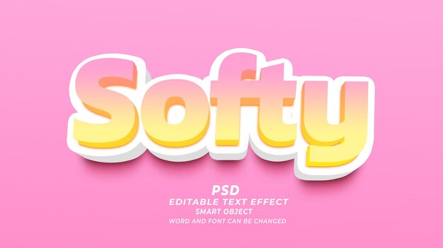 Efecto de texto editable de psd suave