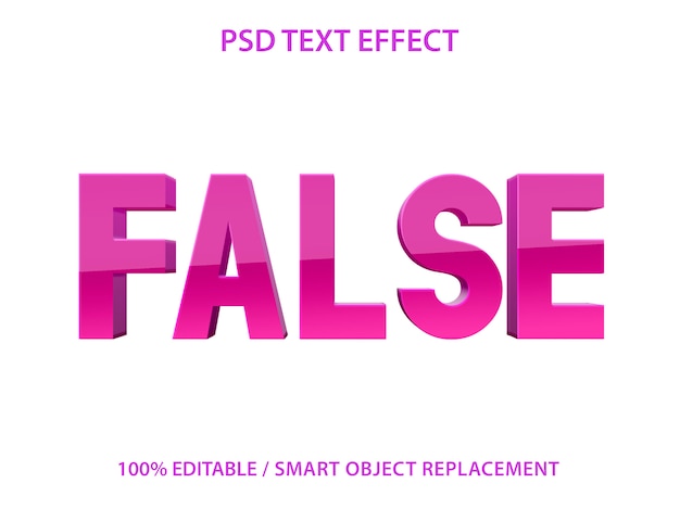 Efecto de texto editable purple false premium