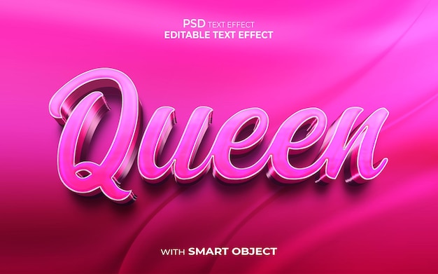 PSD efecto de texto editable queen