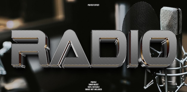 Efecto de texto editable de radio 3D