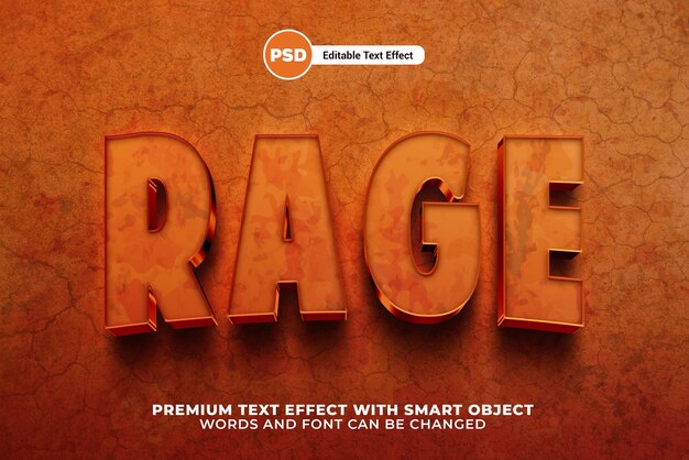 Efecto de texto editable de Rage