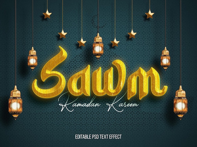 Efecto de texto editable de Ramadan Kareem