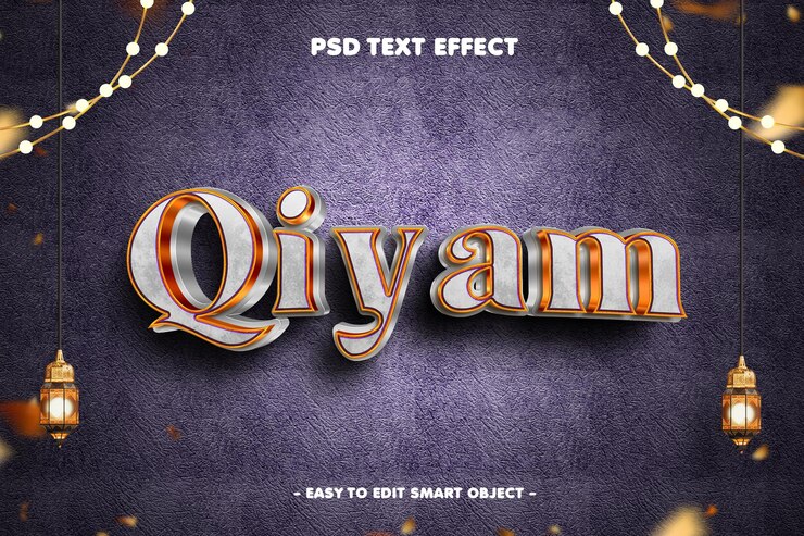 PSD efecto de texto editable de ramadan kareem