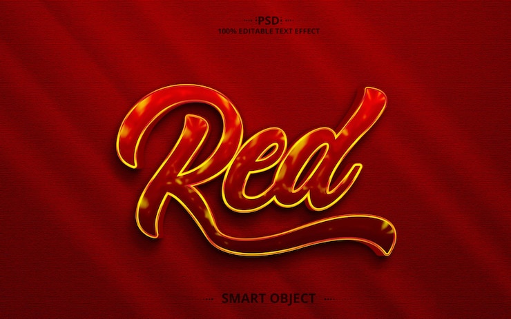 PSD efecto de texto editable red 3d mejor diseño de efecto de texto editable creativo
